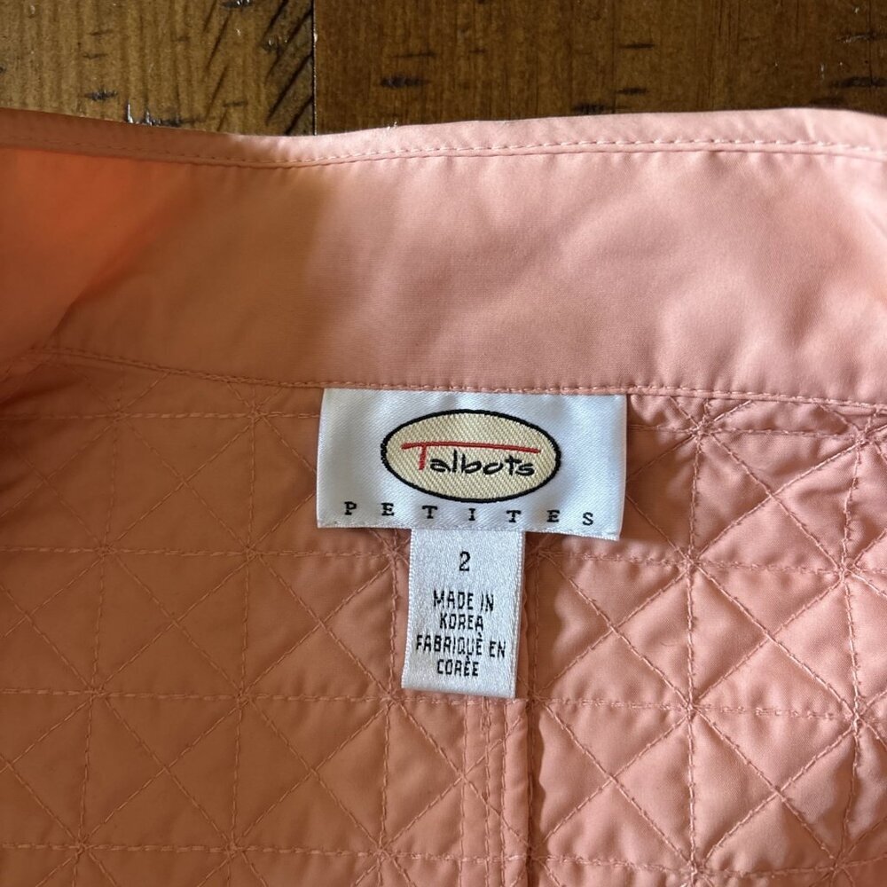 Talbots Petite Thin Peach Spring Jacket Size 2 Petite Quilted - Picture 4 of 7